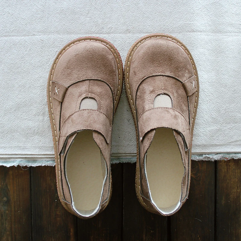 Женские туфли на толстой подошве Mori литературные в стиле ретро с круглым носком