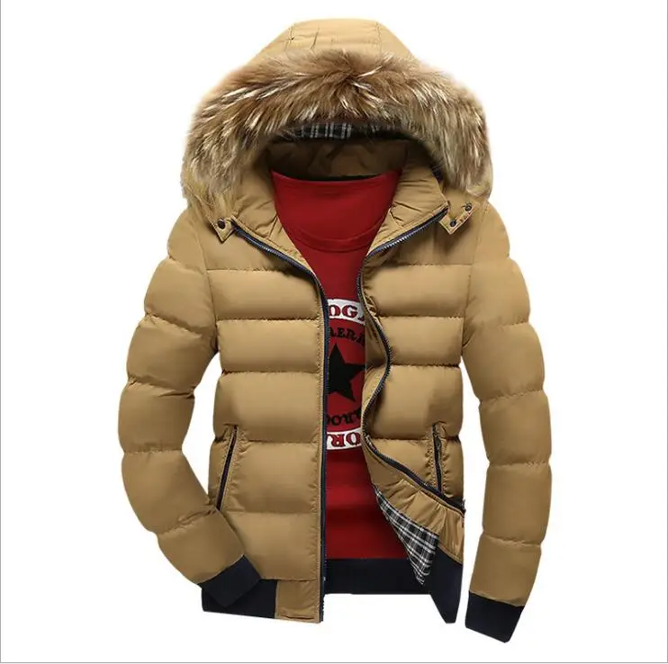 Fur Collar Winter Parka Long Winter Jacket Men  Thick Warm Coat Hooded Jacket Windproof Padded Cotton Coat Asia Size M-4XL