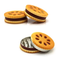 12pcs hot sale 55mm cookie shape biscuit metal grinder tabacco crusher mills dried flowers herbs home creative gift for men