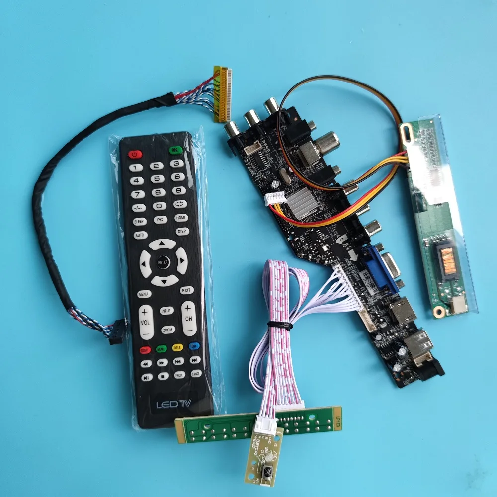 

Kit For LP150X08 1024x768 digital panel Display remote HDMI-compatible LED USB VGA AV TV DVB-T DVB-T2 controller board driver