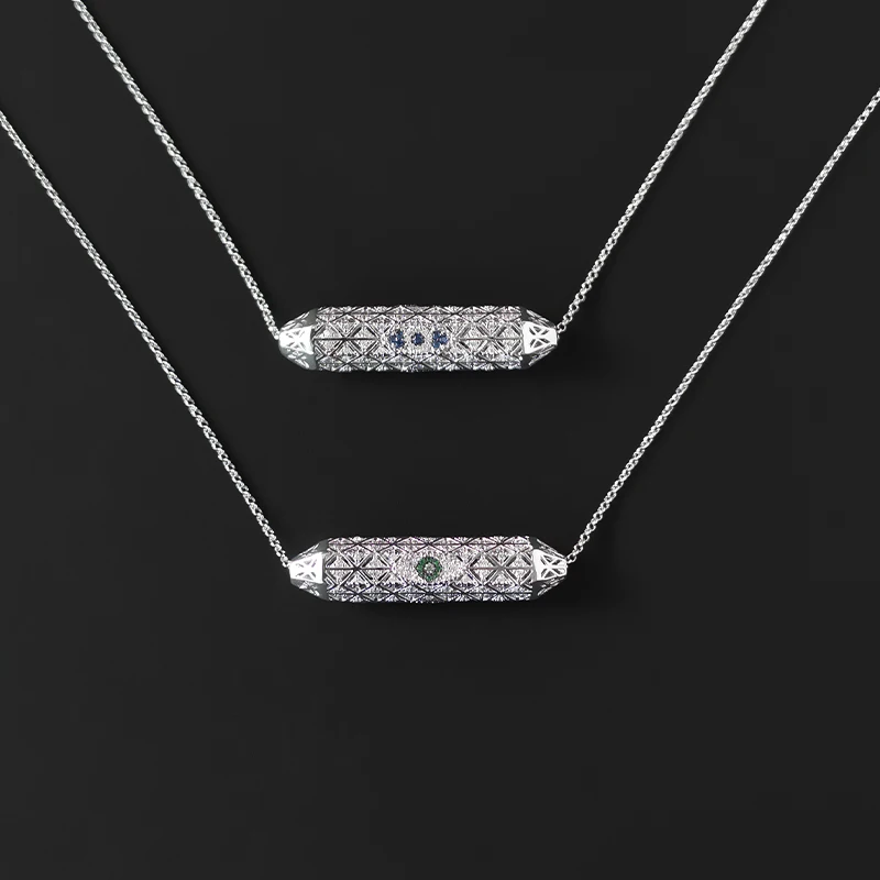

S925 Sterling Silver Evil Eyes Small Waist Hollow Necklace Female Adjustable Couple New Fashion Luxury Brand Monaco Jewelry