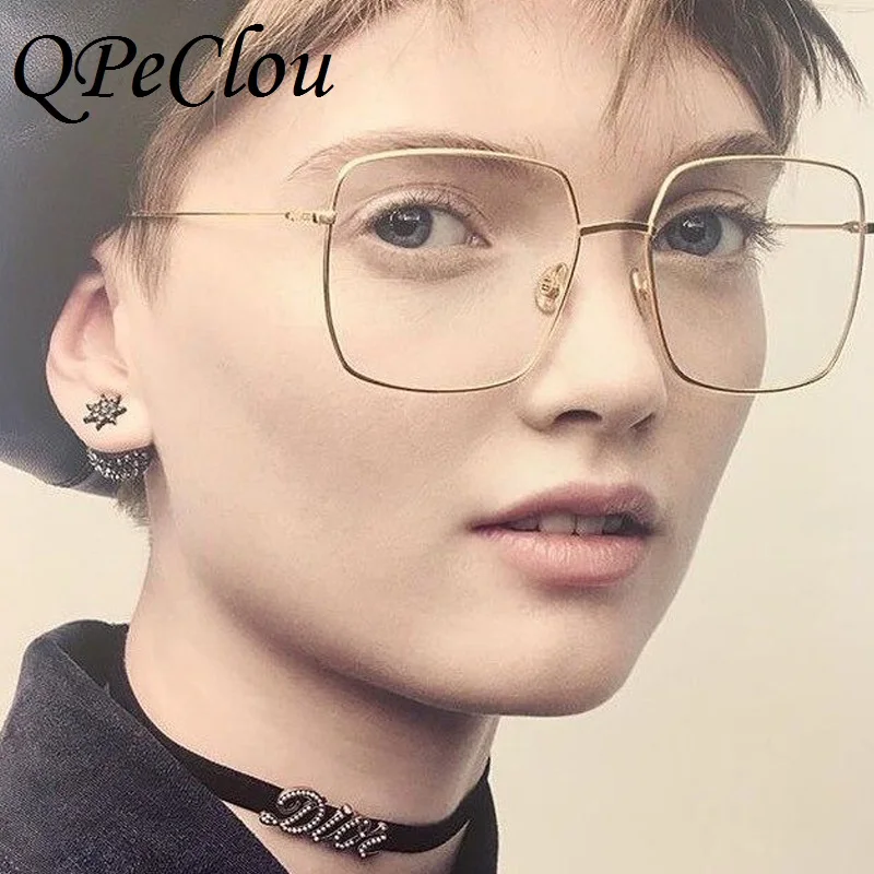 Новинка 2021 винтажные металлические Квадратные прозрачные очки женские модные