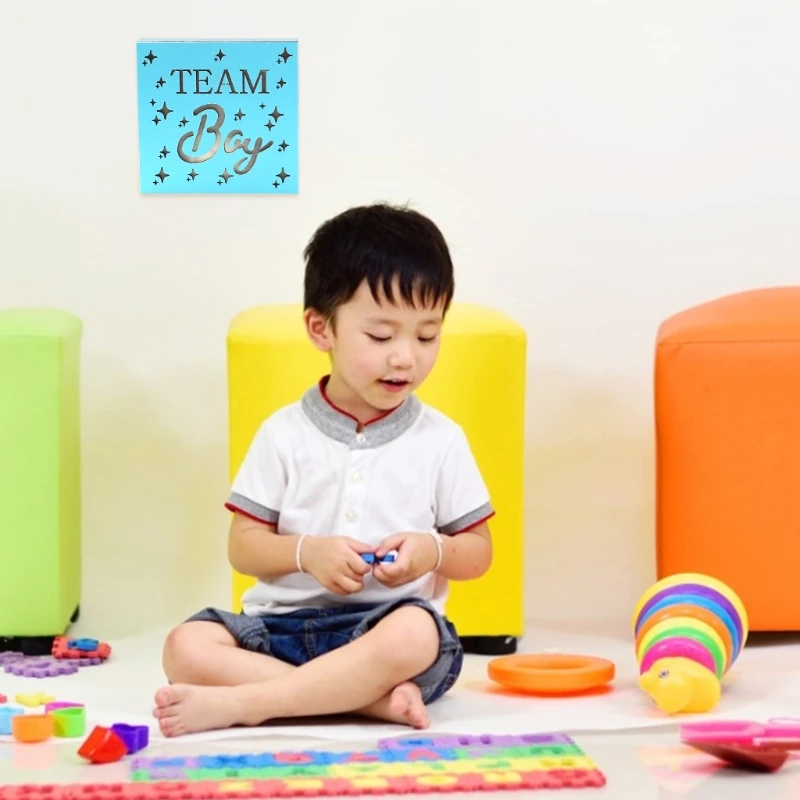 Деревянный светодиодный светильник Team Boy квадратная форма украшение для детской