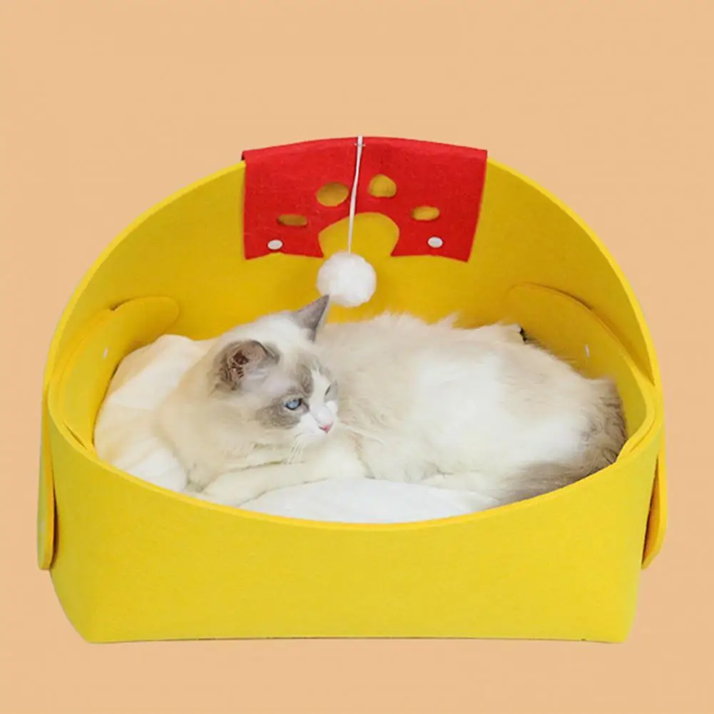 

Hot Sales!! Pet Cave Scratch Resistant Detachable Washable Felt Cat Nest Bed for Kitten