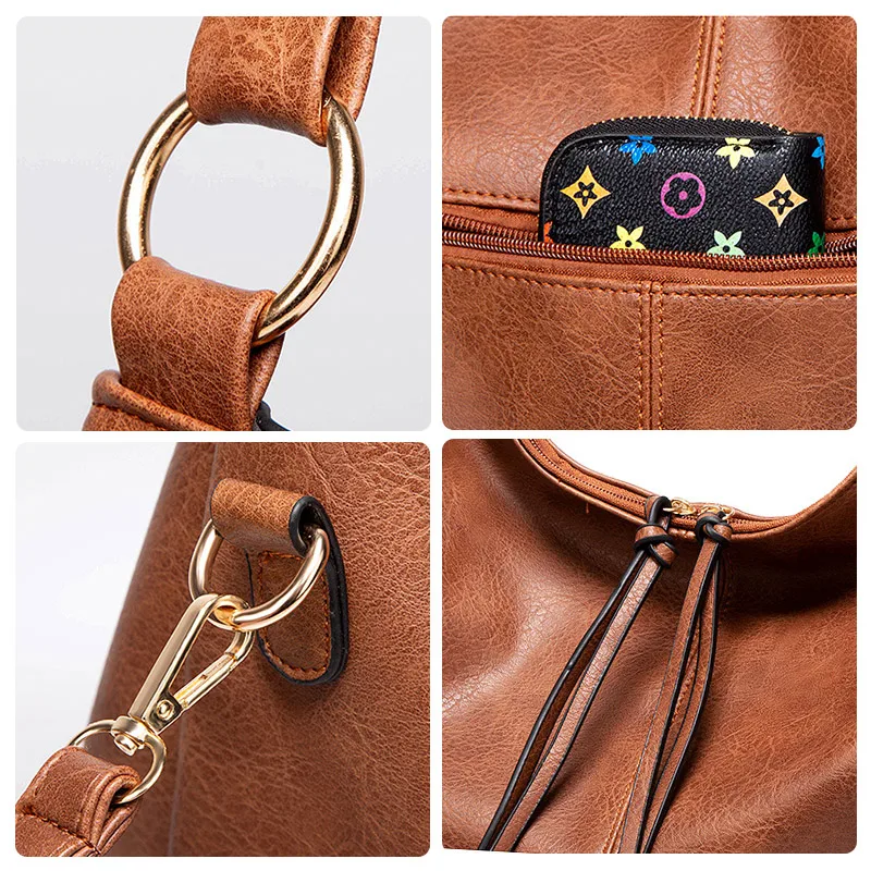 

Women Bag Large Capacity Women's Leather Handbags Luxury Lady Hand Bags Pocket Female Designer Shoulder Messenger Bags Big Totes