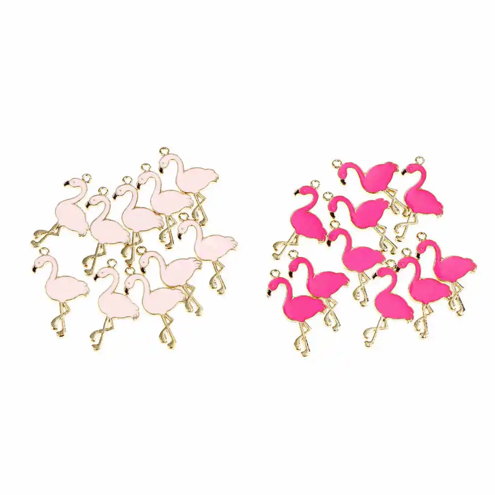 10 шт./лот сплав Фламинго белка Эмаль Подвески DIY кулон ювелирные изделия ручной