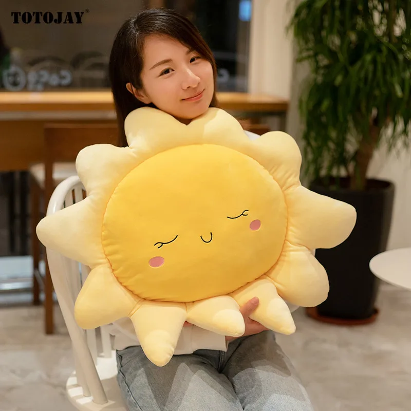 Lovely Soft Baby Plush Pillow Sleeping Sun Cloud Shaped Cartoon Bed Car Decor Nursing Yellow Pink Blue Sofa Cushion Girls Gift | Игрушки и