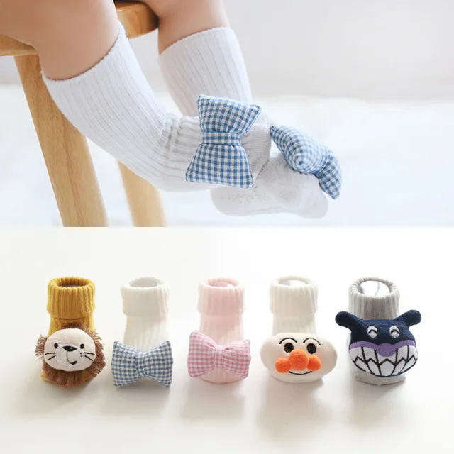 

1 Pair Cotton Baby Socks Girls Boys Rubber Anti Slip Floor Cartoon Kids Toddlers Autumn Spring Newborn Infant Stuff Gift