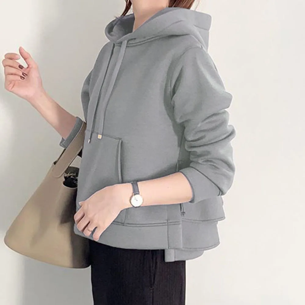 Falbala толстовки Осень Зима Повседневная Толстовка Корея Япония стиль сплошной