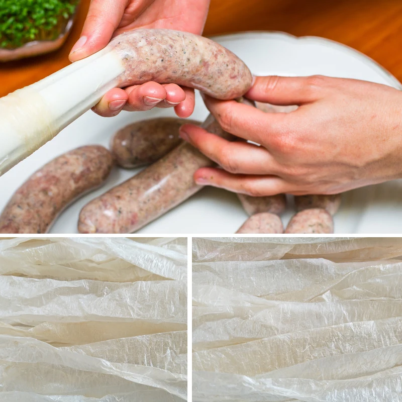 Съедобный коллагеновый корпус для сосисок жарки хот-догов сушеная колбаса