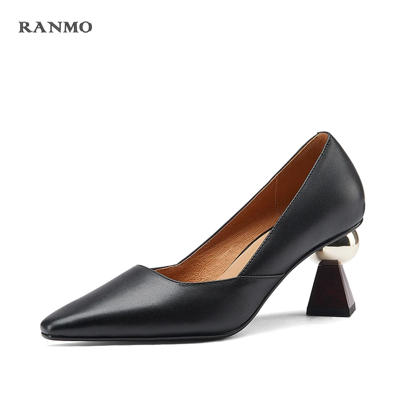 

Vintage Bride Heels Shoes Woman Heels 2021 Spring Genuine Leather High Heels Pumps for Women Party Basic Women Shoes Shoes Women