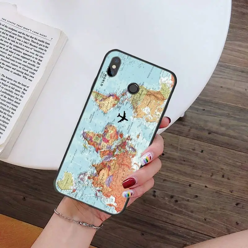 

World Map Travel Just Go Phone Case For Xiaomi Redmi 7 9t 9se k20 mi8 max3 lite 9 note 8 9s 10 pro Soft Silicone Shell Cover