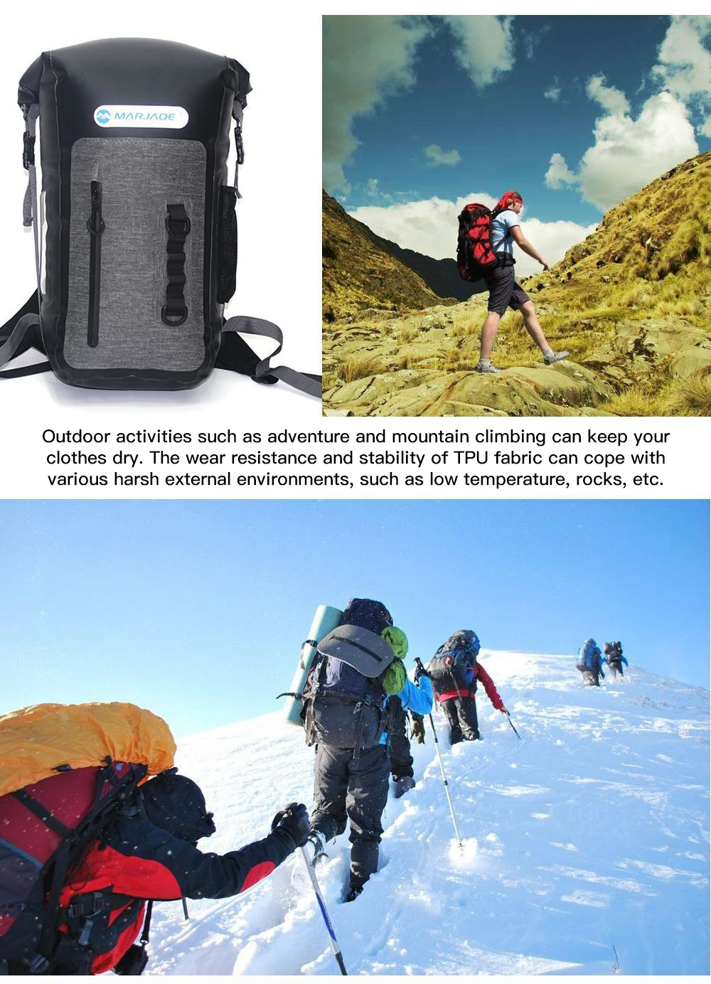 Waterproof Bag PVC Backpack 25L Foldable Storage Fully Sealed Bag Dry Bag For Man Women Rafting Outdoor Diving  Travel Activity