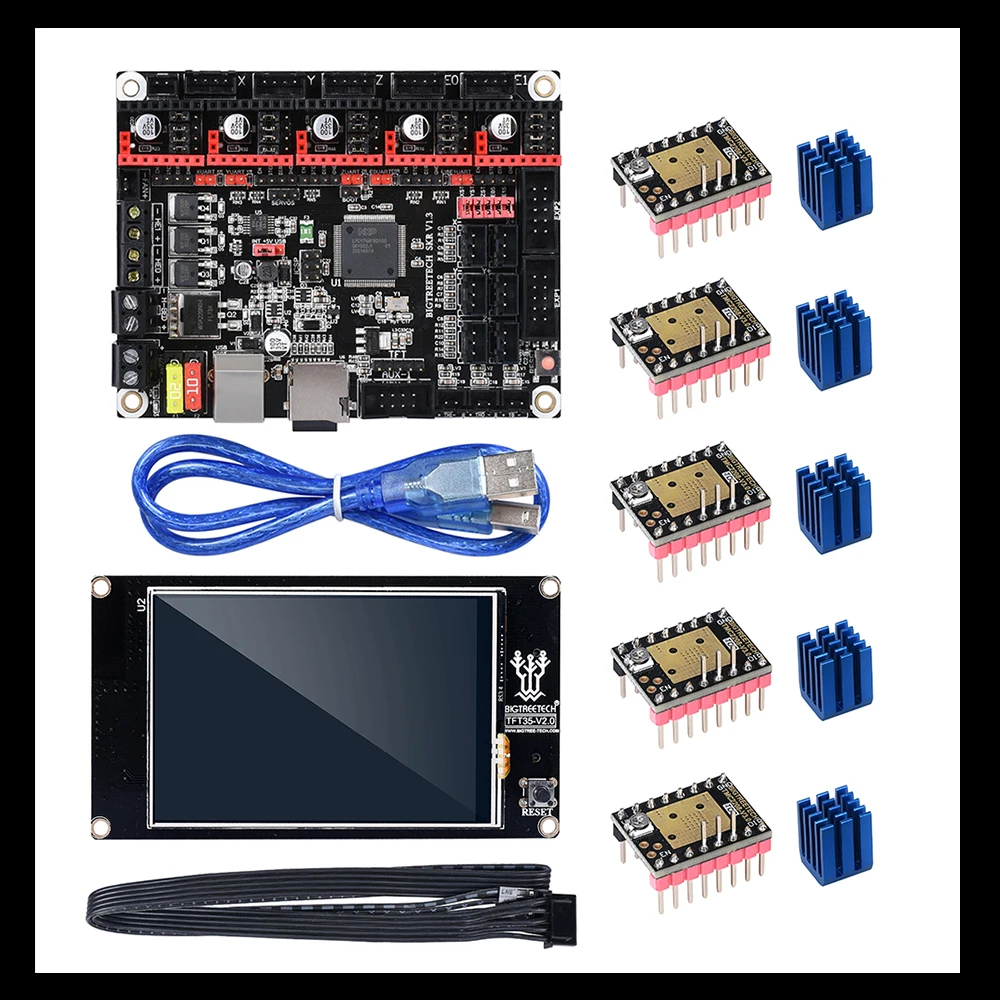 BIGTREETECH SKR V1.3 гладкая доска 32 бит+ BLTouch+ TMC2208 TMC2130+ TFT35 V2.0 сенсорный экран VS MKS Gen L части 3d принтера