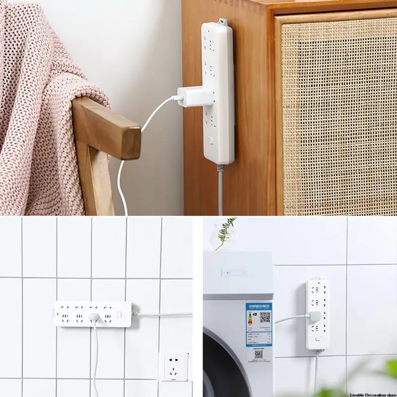 

Настенный держатель для розетки без перфорации, бесследный самоклеящийся фиксатор, органайзер для нижней панели