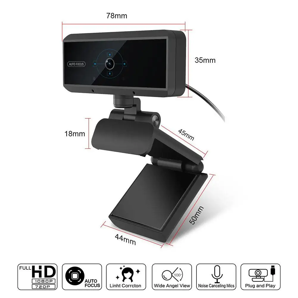 

Portable 1080P HD Webcam Computer Webcam With Microphone Auto Focus Webcam for PC Video Calling Recording Online Conference