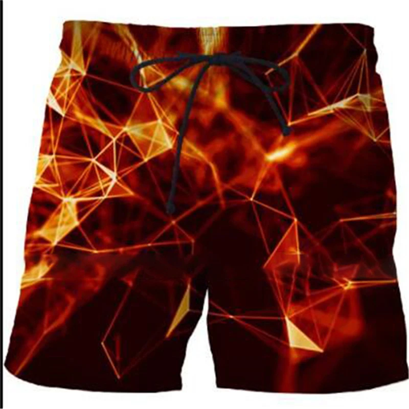 

Мужские повседневные быстросохнущие пляжные брюки принт пламя 3d, новые брюки для бега на открытом воздухе