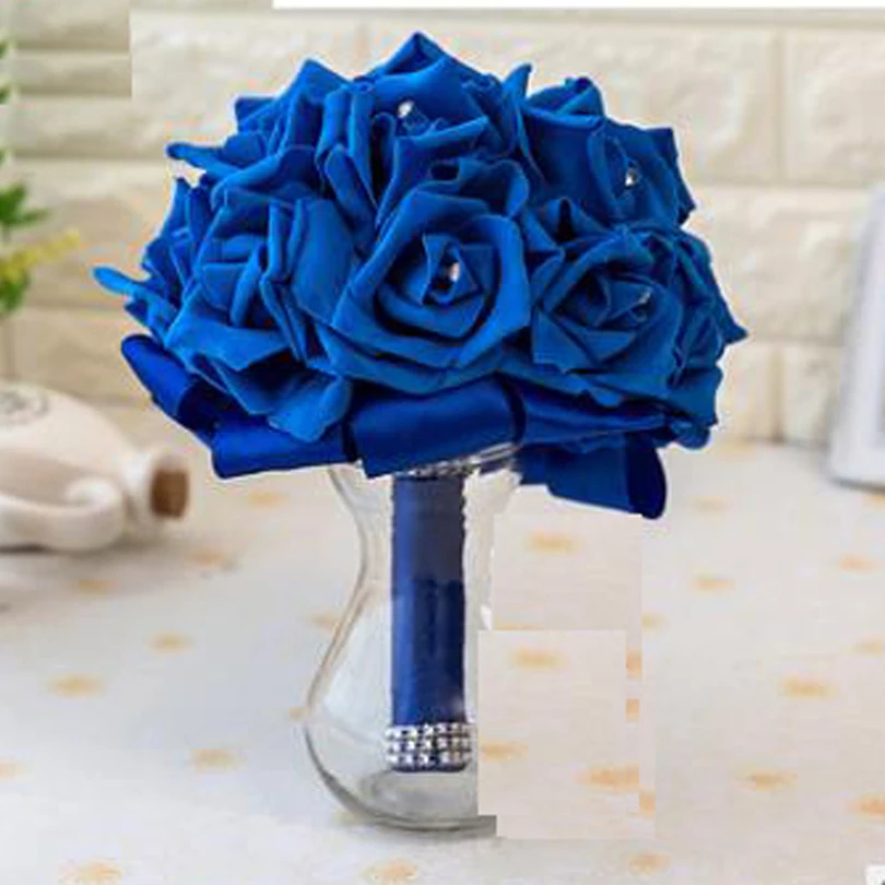 Многоцветные розы для подружки невесты свадебные цветы из пенопласта букет