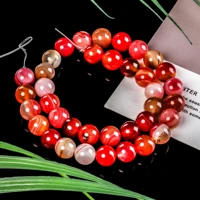natural stone beads 8mm red striped agate loose beads for diy making spacer bracelet necklace amulet accessories women present