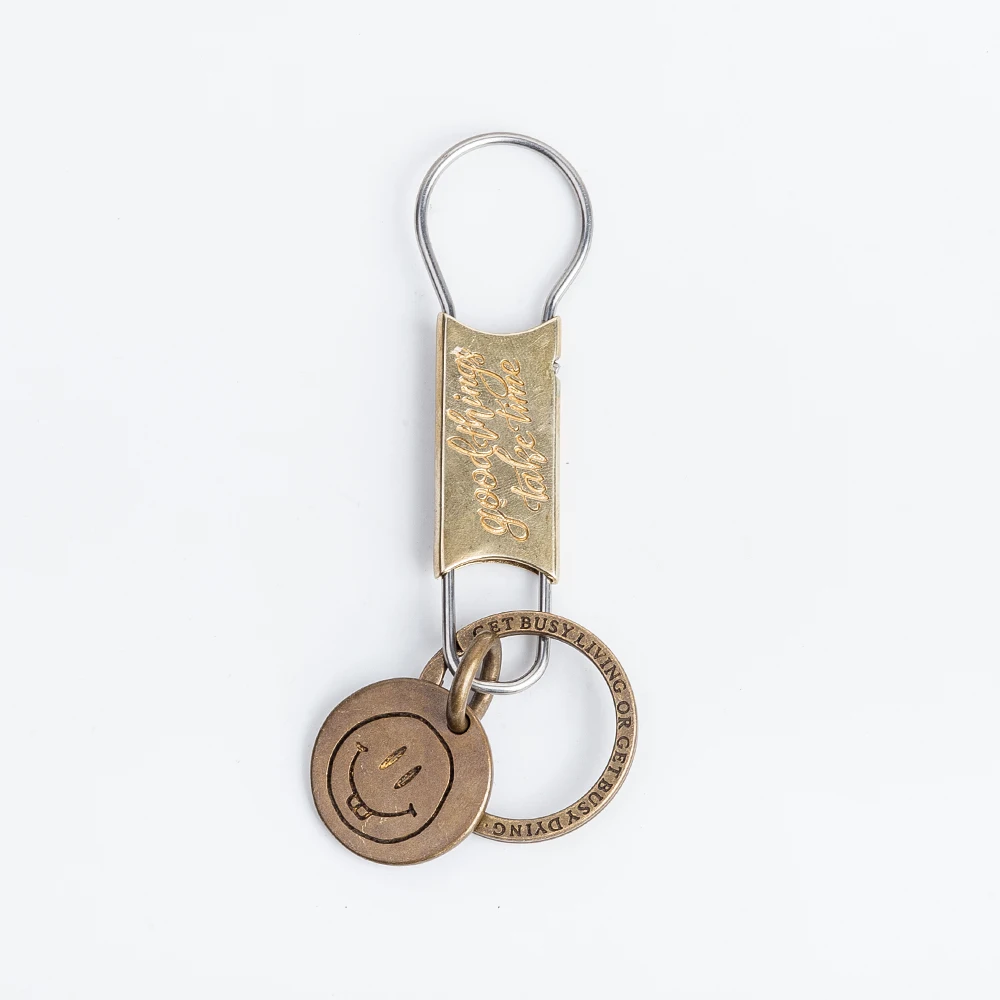 Type 3 Coppertist. Wu, винтажный латунный брелок ручной работы, дизайн, брелок, Ретро стиль, крючок, модный брелок, брелок, подвеска - Цвет: Type 3