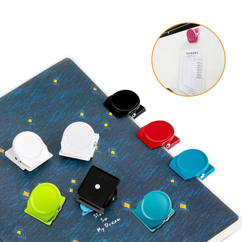 

4Pcs Magnetic Clips Magnetic Metal Clip Refrigerator Whiteboard Wall Fridge Clip