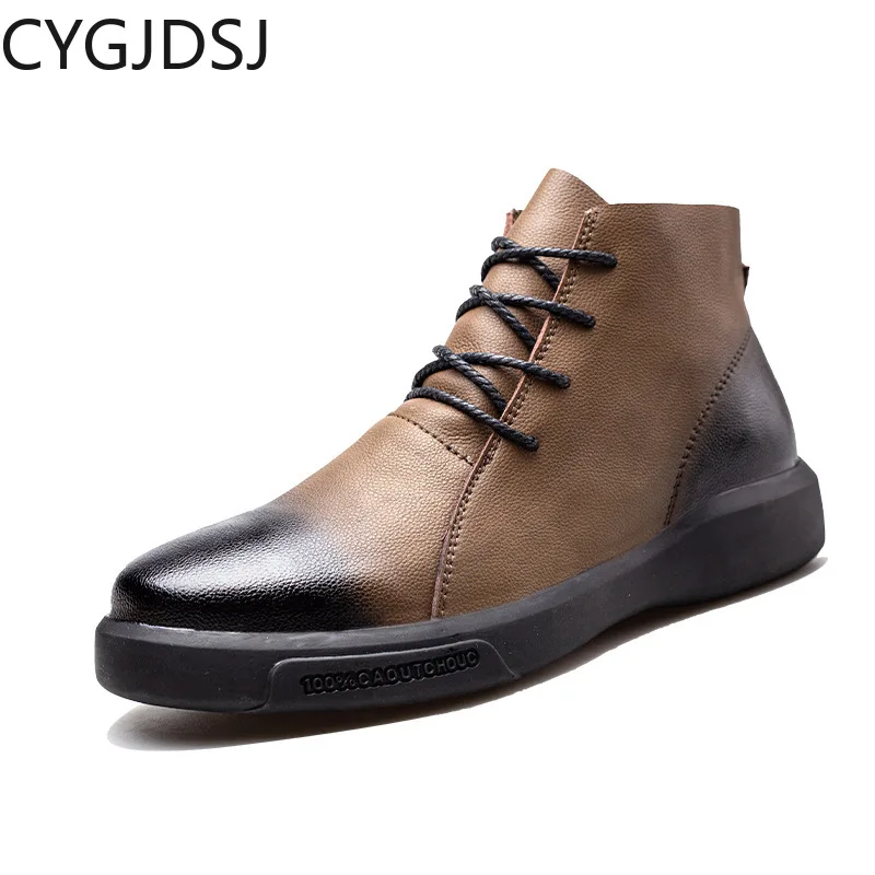

Ankle Boots Casuales Platform Boots for Men Stivali Leather Shoes for Men Chunky Boots Luxury Brand Designer Werkschoenen Сапоги