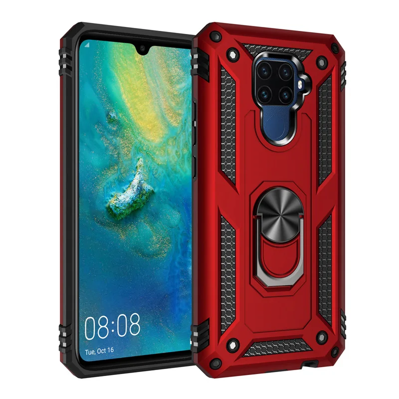 Красный IQD для huawei P20 lite чехол кольцо Кронштейн Автомобильный держатель телефона вращающийся металлический скрытый для huawei P30 mate 20 Lite P20 P30 Pro Чехол - Цвет: Красный