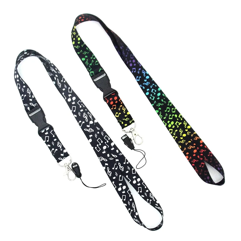 

Music Print Student Card Hang Rope Working Card Lanyards Phone Straps Lanyard For Keys Phone Neck Straps ID Card Lanyard