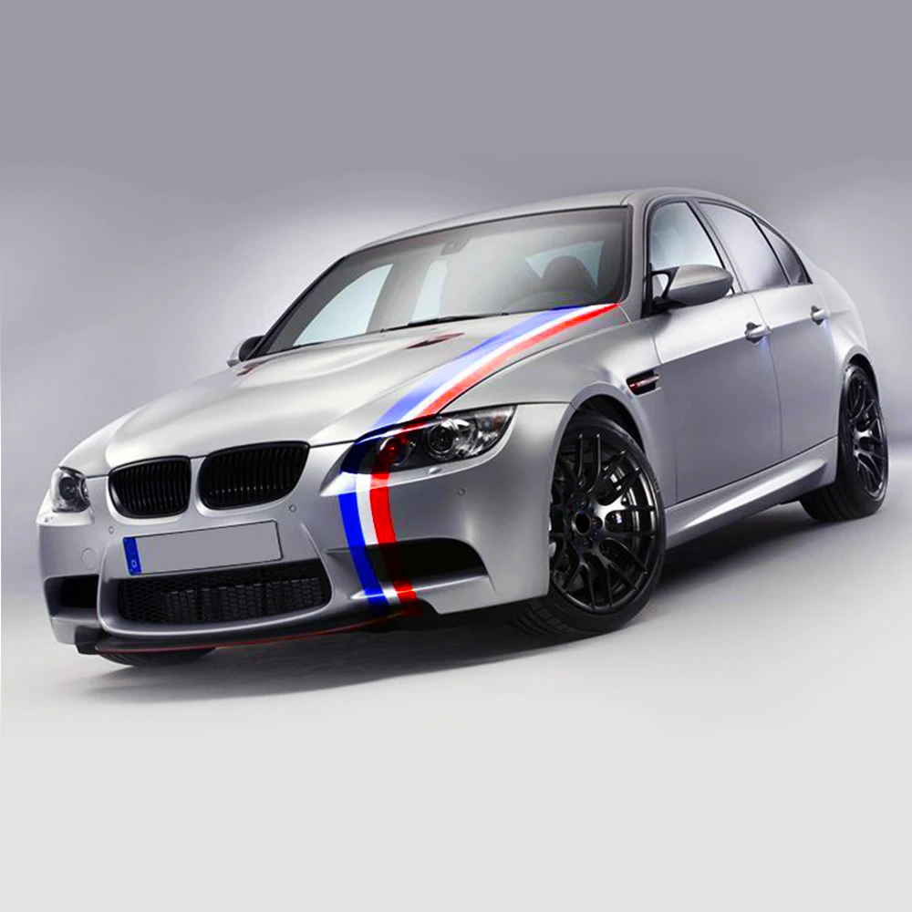 

5m * 15cm Germany Italy French Flag Color Stripe Decal For Bmw Car Front Rear Bumpers Body Side Roof Trunk Racing Diy Sticker