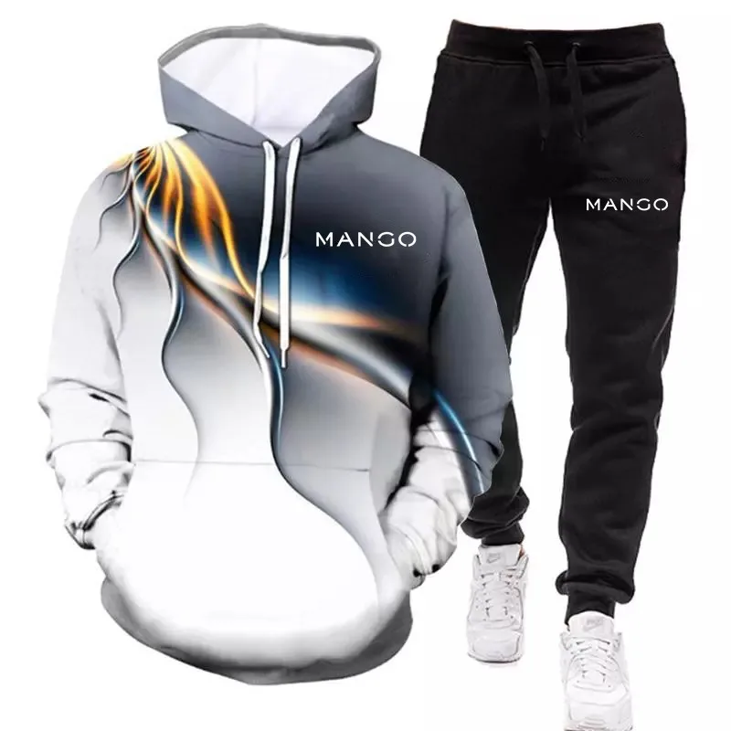 

2021 Spring Men's Sets 3D Print Hooded Sweatshirt+pants 2 Pieces Sets Tracksuit Women Casual Sportwear Fitness Sport Suit Unisex