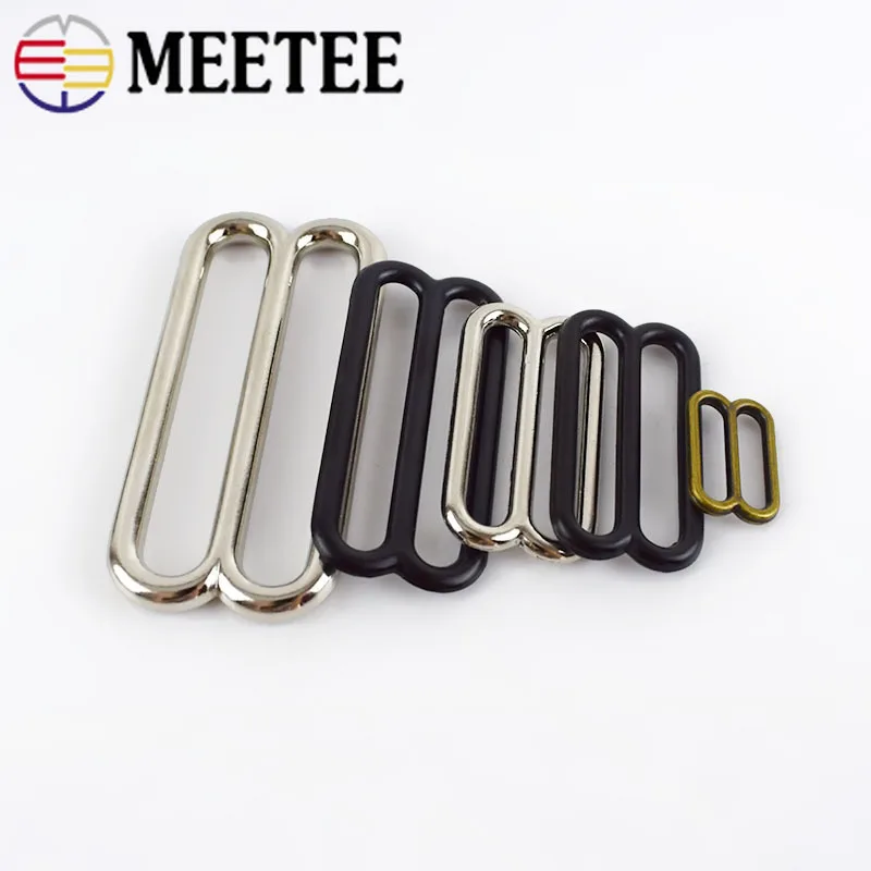 Meetee 5/10 шт. 14-50 мм металлический-хомут с круглым воротником для мальчиков и девочек Тройная Пряжка бюстгальтера кольца Ползунки ремешок настроить пряжку застежка пошив одежды «сделай сам» аксессуар