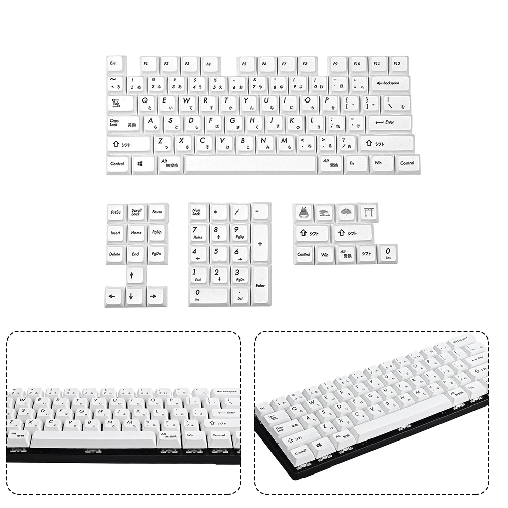 

PBT Sublimation Simple Japanese Cover Keycap Set Fashion Mechanical Keyboard Office Computer Home Durable Easy Install Ergonomic