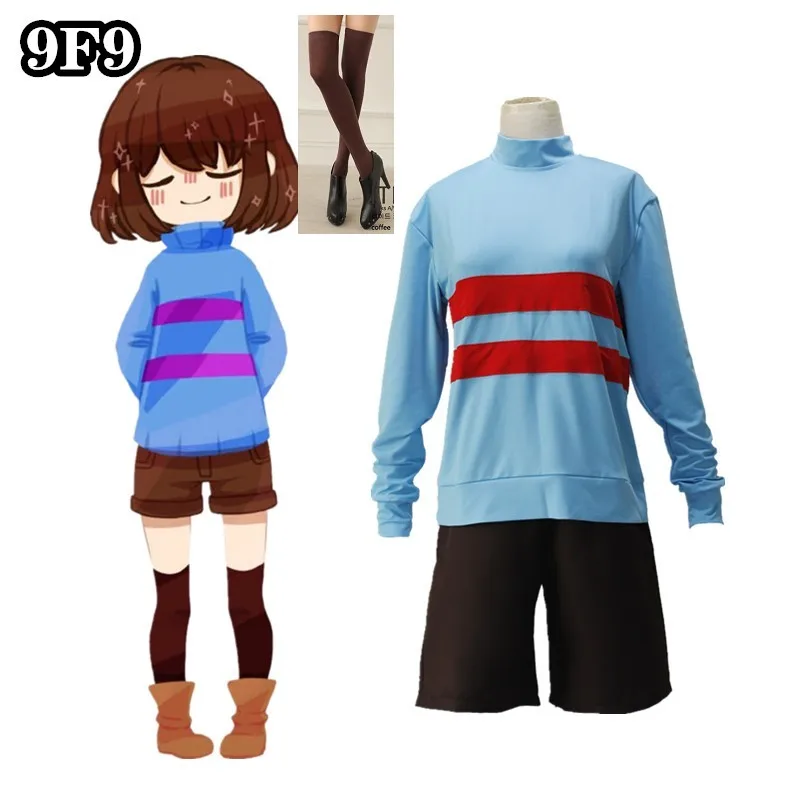 Женский/Детский костюм для косплея из аниме Undertale Frisk толстовка с длинным рукавом