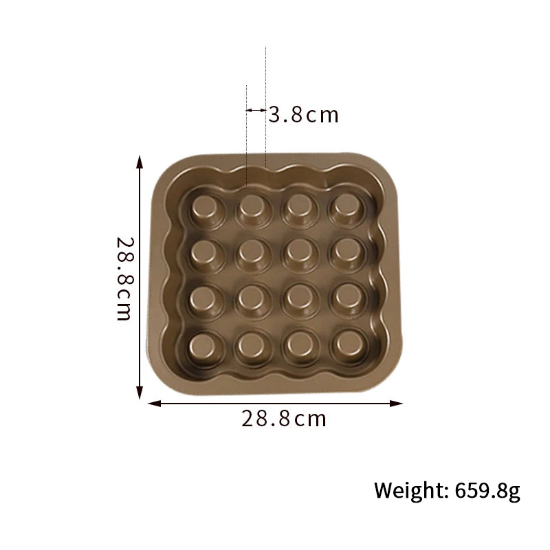 

Carbon steel Mold Cavity 16 Round muffin Making Lace Cakes Pastries Baking Pan Kitchen Accessoriess Tools Not sticky 11 inch