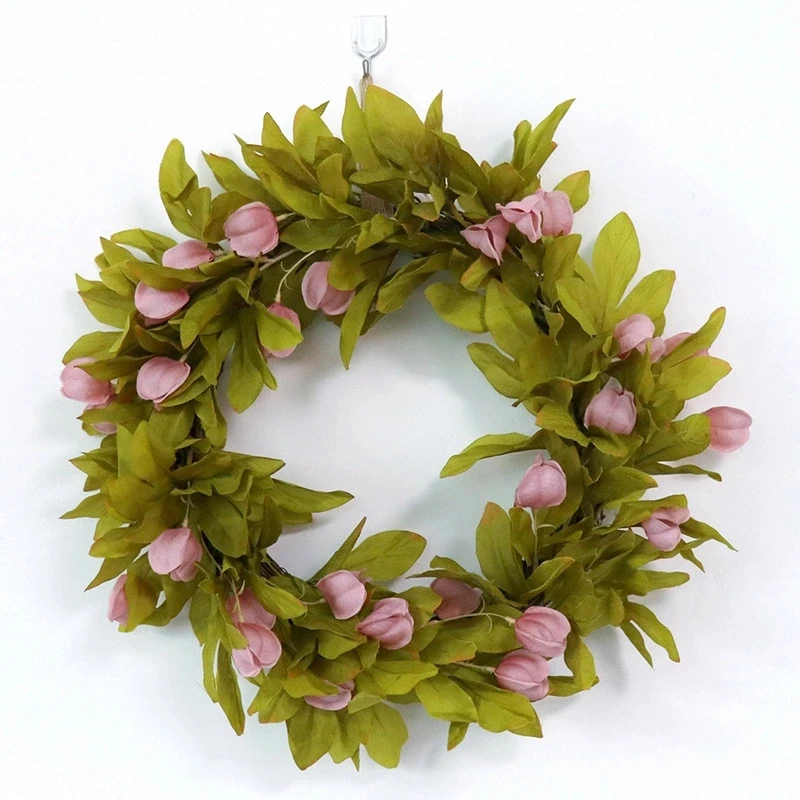 

Factory direct sales of simulation peony leaf flower link Japanese home decoration wreath Nordic style 19 inches