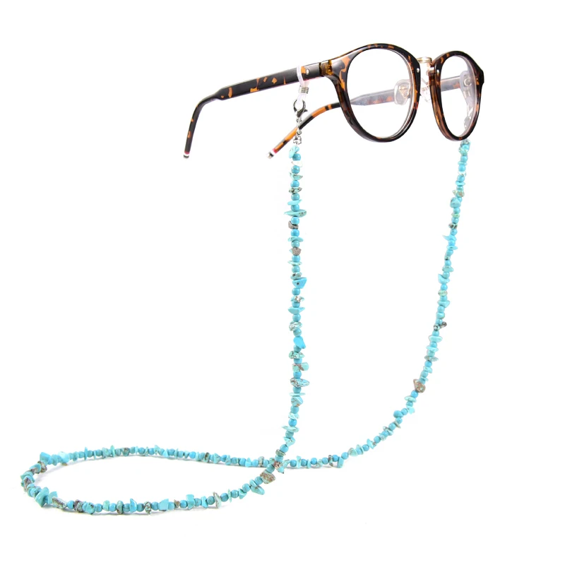 

72cm Eyeglass Chains for Women Irregular Turquoise Anti-slip Sunglasses Cord Lanyard Strings Neck Strap Reading Glasses Chain