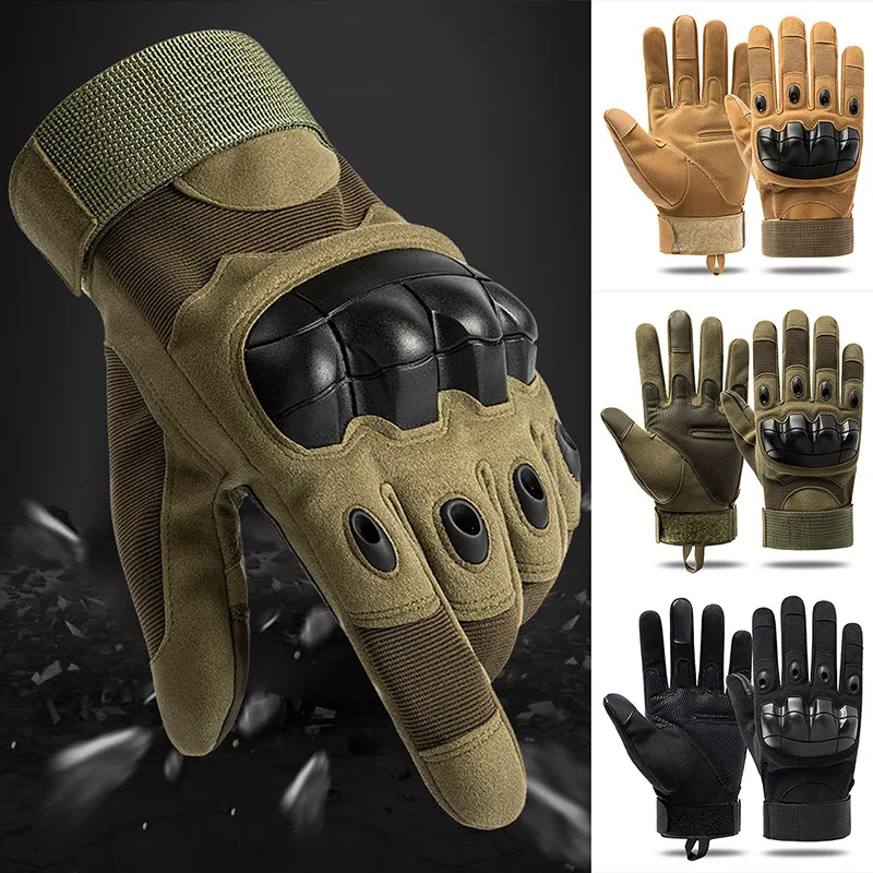 Military Tactical Full Finger Men Gloves Touch Screen Paintball Airsoft Hard Knuckle Outdoor Climbing Riding Army Combat Gloves