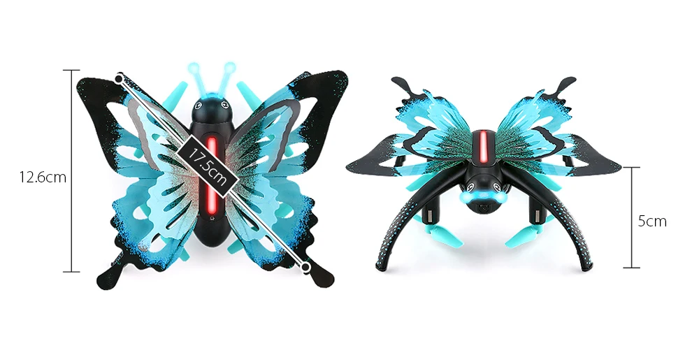 JJRC H42WH Радиоуправляемый Дрон бабочка Голосовое управление WiFi приложение FPV дроны Квадрокоптер игрушечный вертолет с светильник подарки на Рождество для детей