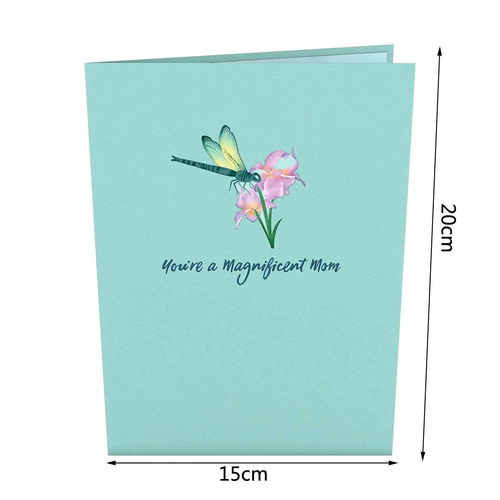

3D Pop-Up Cards Dragonfly and Flowers Blessing Card Mother's Gift Party Birthday Gift Gifts Card with Envelope Stickers NEW