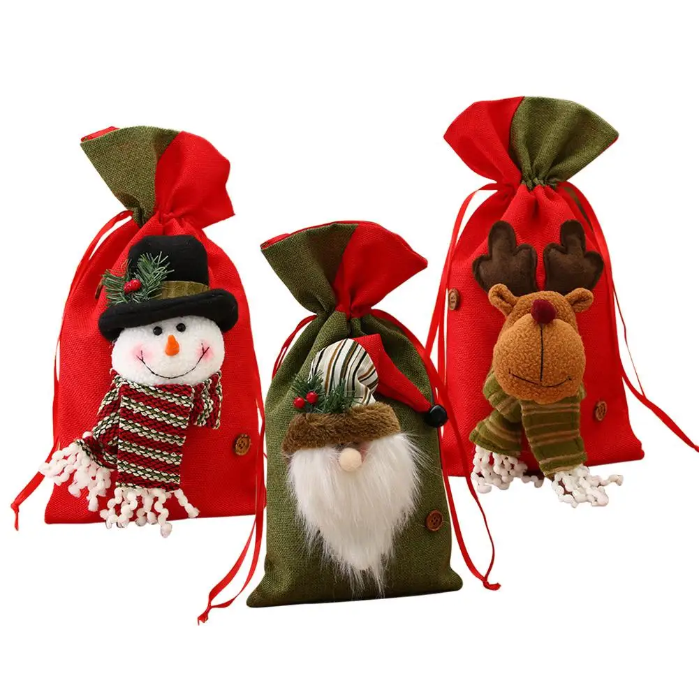 Новая Подарочная сумка Санта-Клауса Рождественское украшение Рождественская