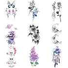 Лавандовая вспышка, искусственные водонепроницаемые татуировки, временные татуировки на руку, грудь, наклейки для тела, новинка