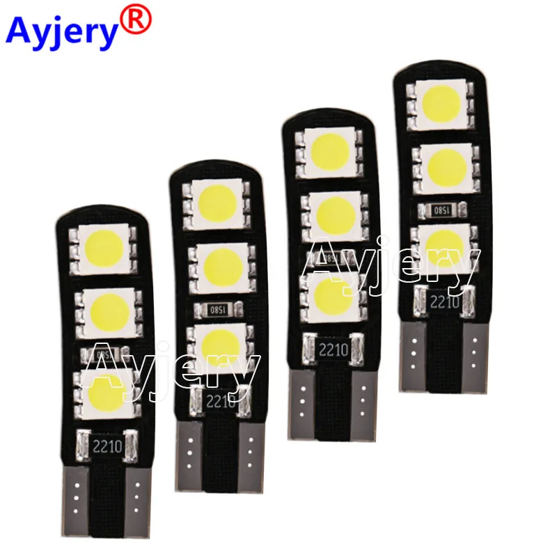 

AYJERY 300PCS W5W T10 LED Bulbs Canbus 5050 6SMD 12V 194 168 6 LED Car Interior Map Dome Lights Parking Light Auto Signal Lamps