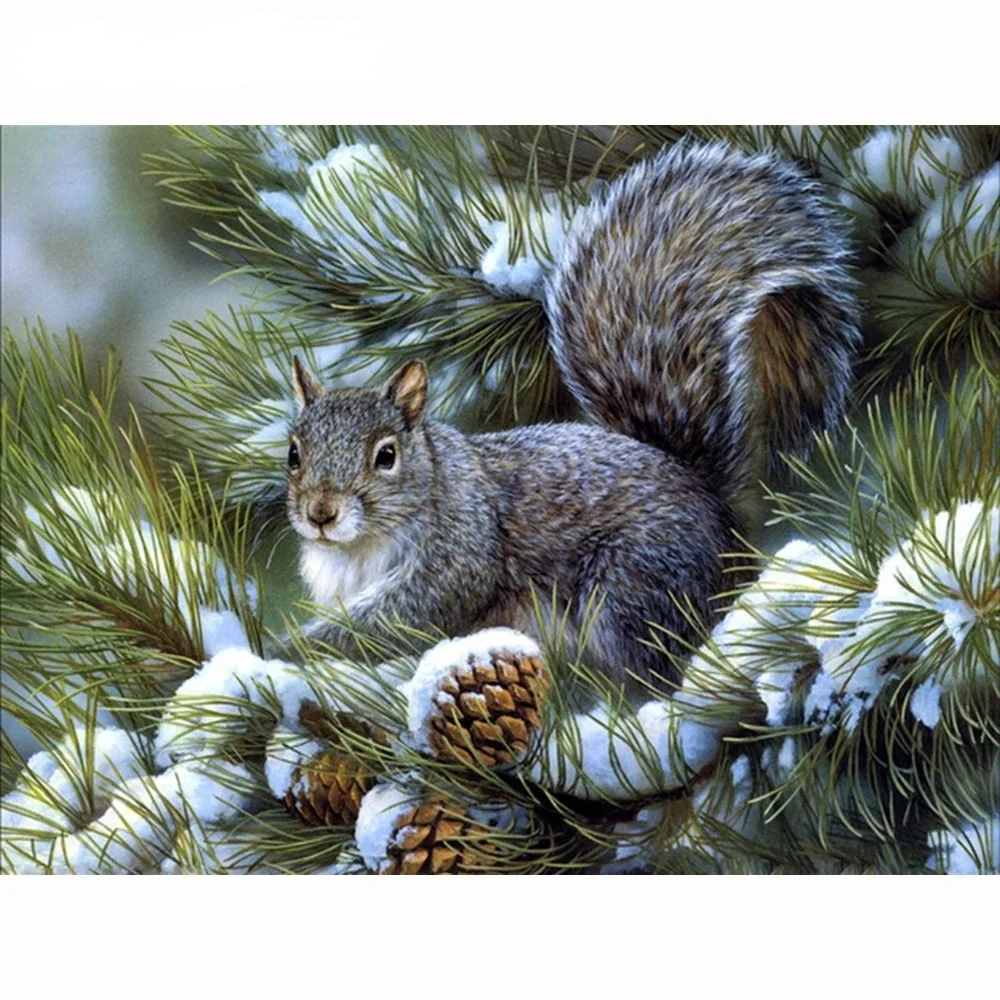 

Animals Jewel Cross Stitch Cute Squirrel Wall Paintings Diy Diamond Full Drills Mosaic Art Paint Arts and Crafts Kit for Adult