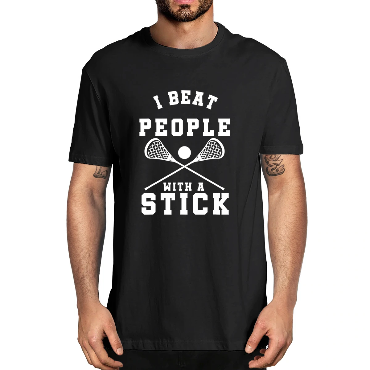 

100% Cotton I Beat People With A Stick Funny Men's Novelty T-Shirt Women Casual Streetwear Harajuku Tee Oversize EU Size Summer