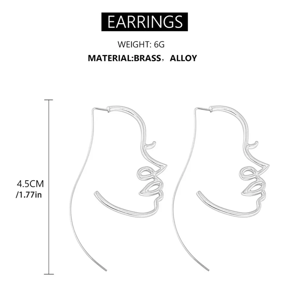 Модные простые золотые шелковые серьги с портретом индивидуальные Крючки для