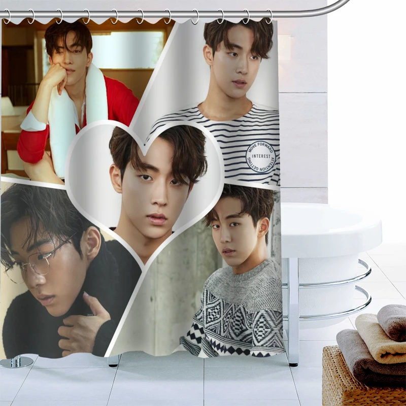 

Занавеска для душа Nice Joo Hyuk KPOP из полиэстера с 12 крючками