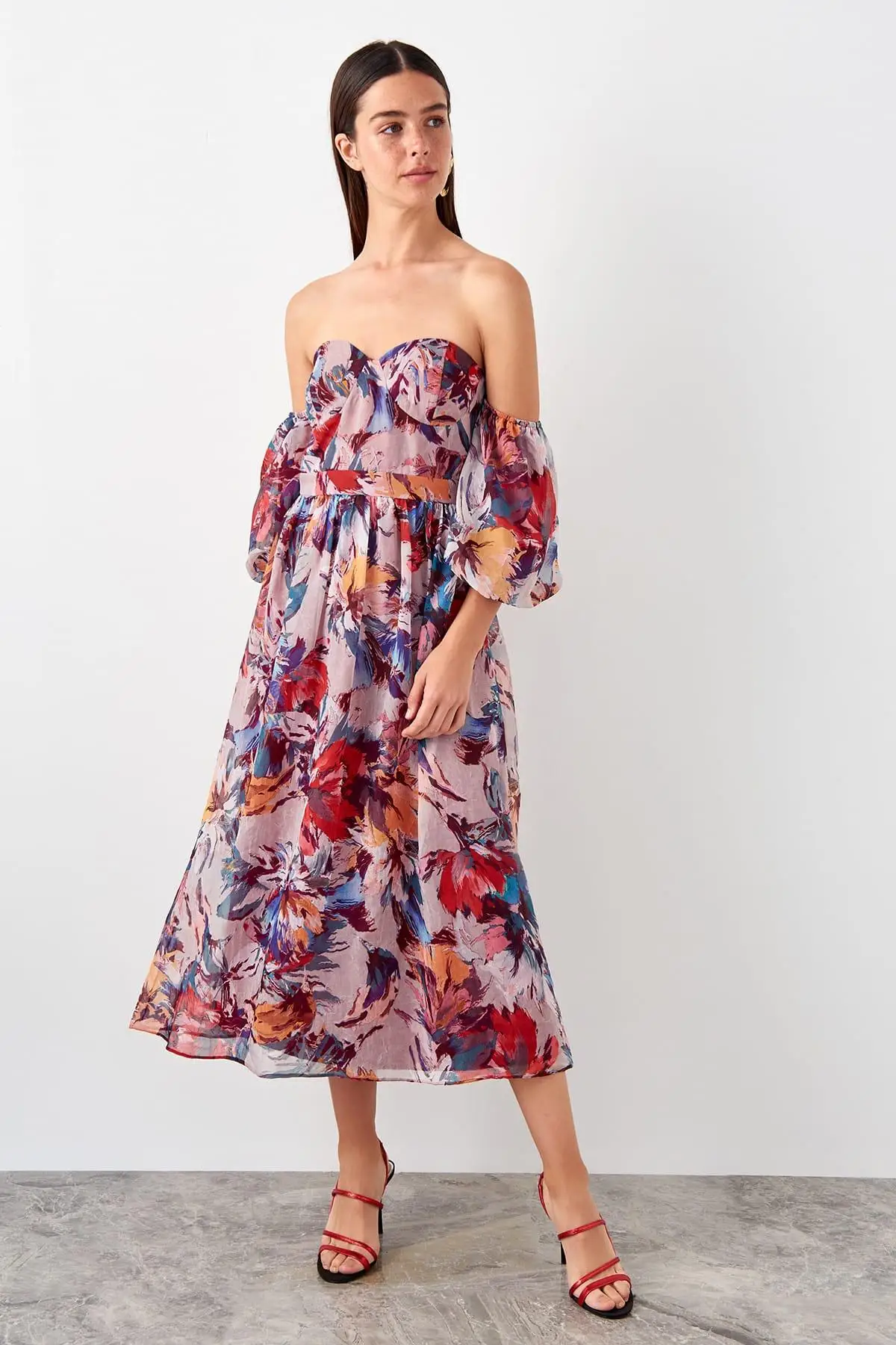 Trendyol многоцветное платье из органзы TPRSS19EL0297|Женские платья| |