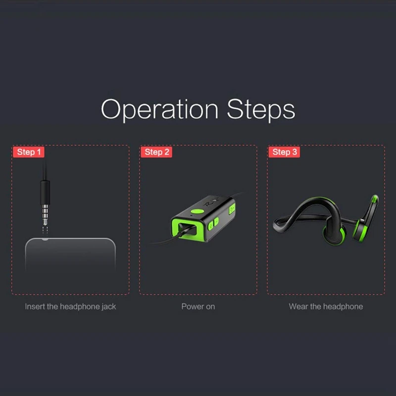 Open Ear Bone Conduction Headphones Sports Headphone With Waterproof Sweatproof and Noise Reduction Microphone for iPhone/ Andr |