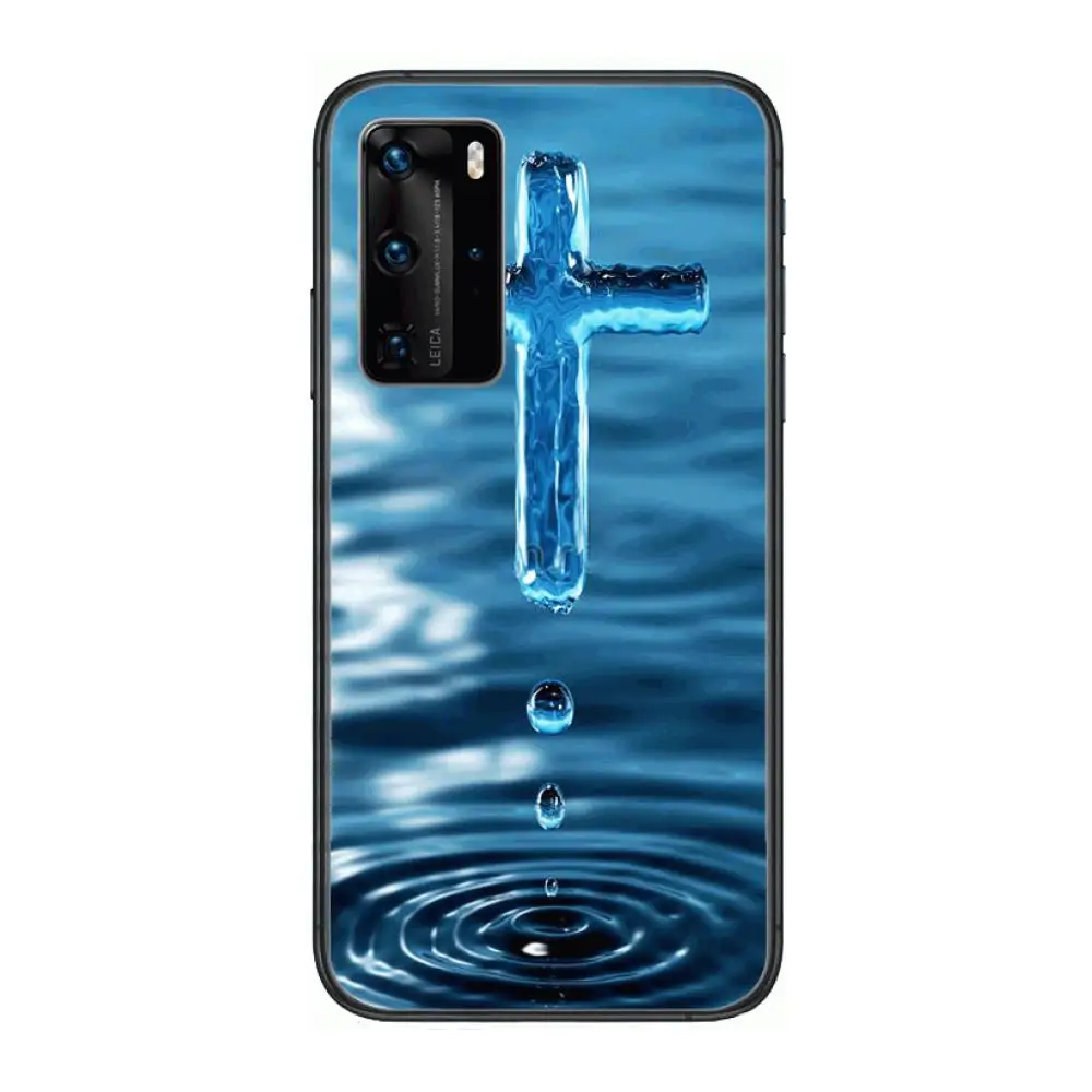 

Cross style christian Phone Case For Huawei P 40 30 20 10 9 8 Lite E Pro Plus Black Etui Coque Painting Hoesjes comic fashion