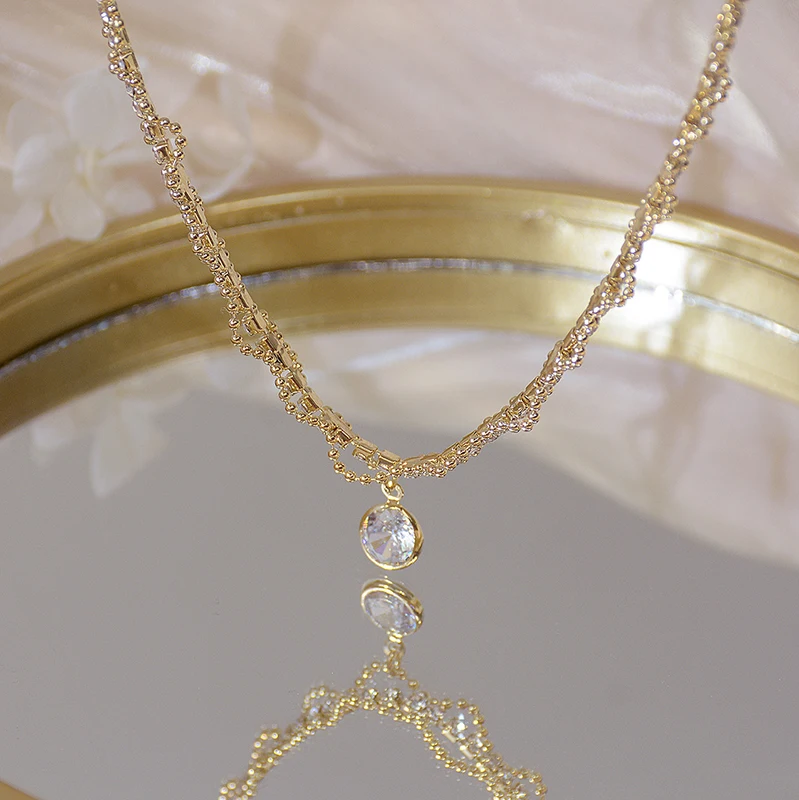 Блестящая сторона новые аксессуары кристалл геометрический кулон и ожерелья для